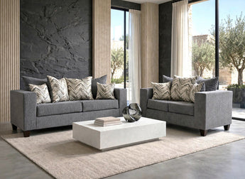 Conjunto de sofá y loveseat gris carbón 110