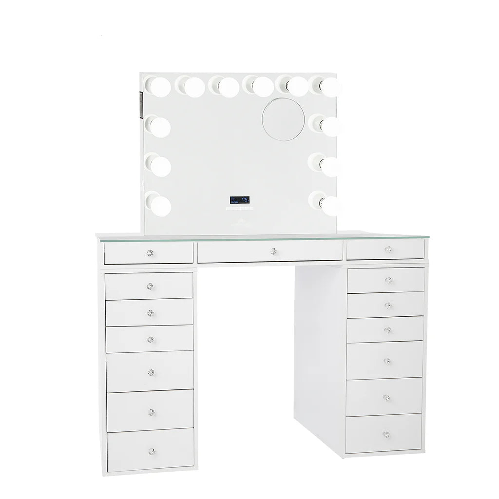 Paquete de muebles de sobremesa SlayStation Plus 2.0 con espejo de tocador y 6 cajones