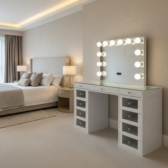 Paquete de muebles de sobremesa SlayStation Plus 2.0 con espejo de tocador y 4 cajones