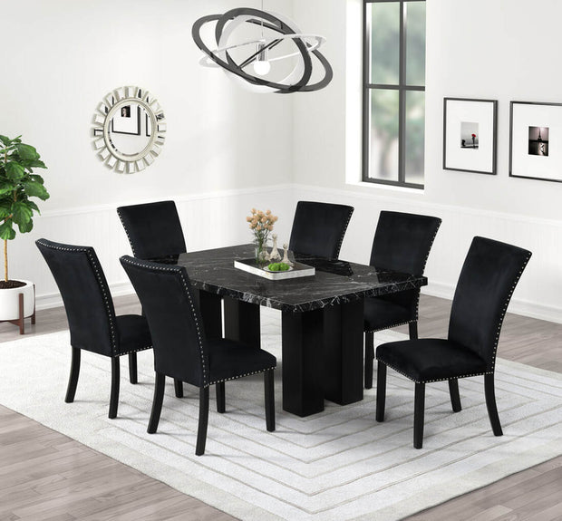 1220 Onyx Faux Marble Dining Set
