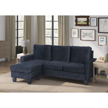 SH3318BKV-3SC SECTIONAL W/ DROP DOWN TABLE & USB -BLACK VELVET
