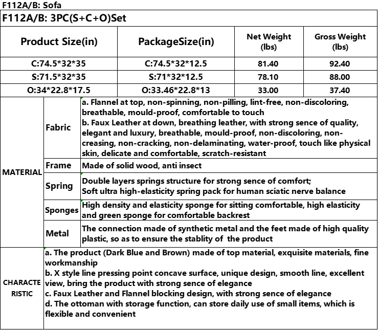 F112B Seccional + Otomana