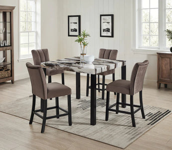 1720 VEGA FAUX MARBLE COUNTER HEIGHT SET
