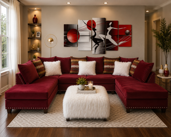 2002 Red Sectional Nailheads