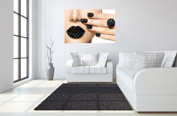 Vidrio templado con lámina y diamantes de imitación - Design Her Lips