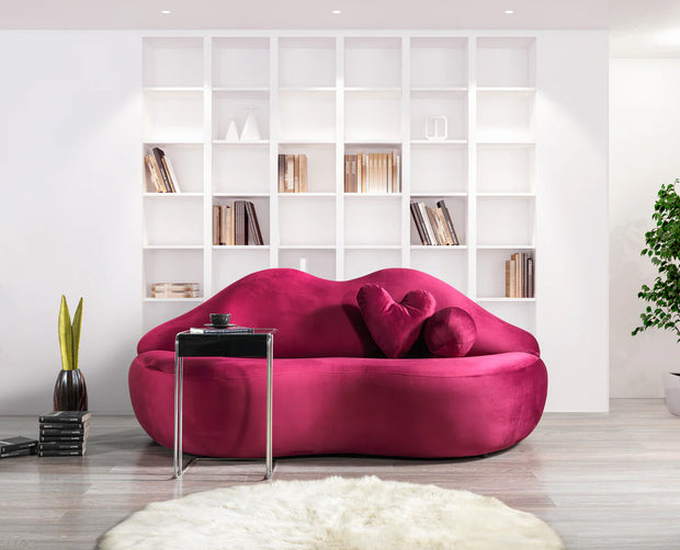 Loveseat de terciopelo Lips de 81"