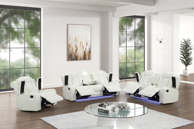 Juego de 3 sillones reclinables Luz White