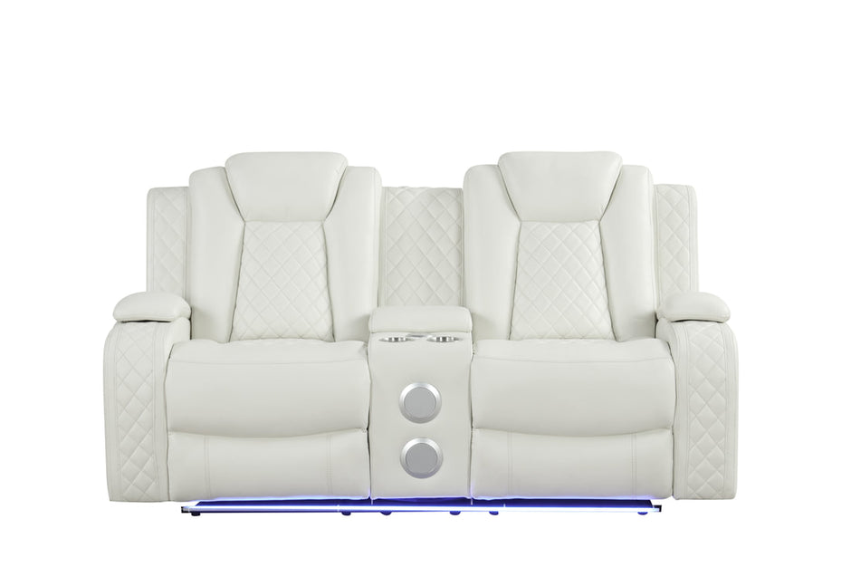 Juego de 3 sillones reclinables Luz White