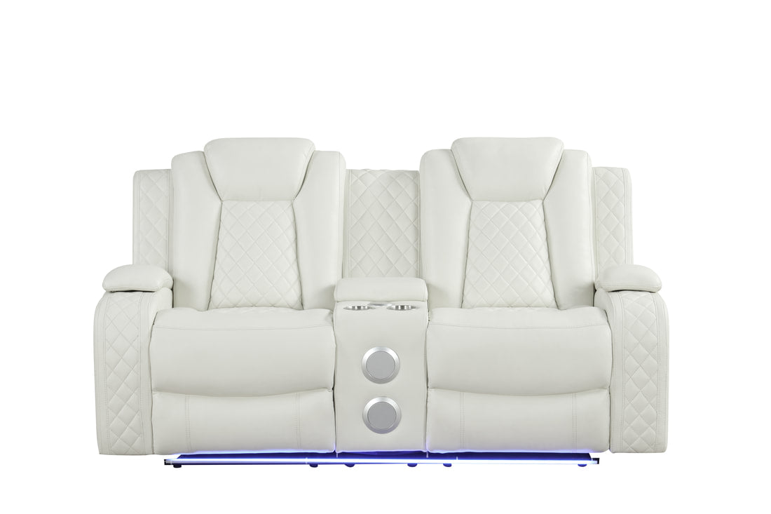 Juego de 3 sillones reclinables Luz White