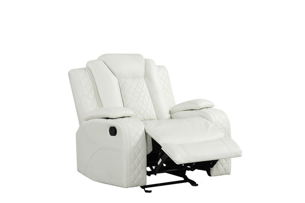 Juego de 3 sillones reclinables Luz White