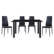5538 Black Florian Juego de comedor de 7 piezas