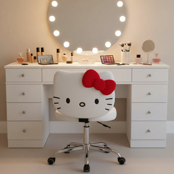 Hello Kitty Teddy Fur Swivel Vanity Chair