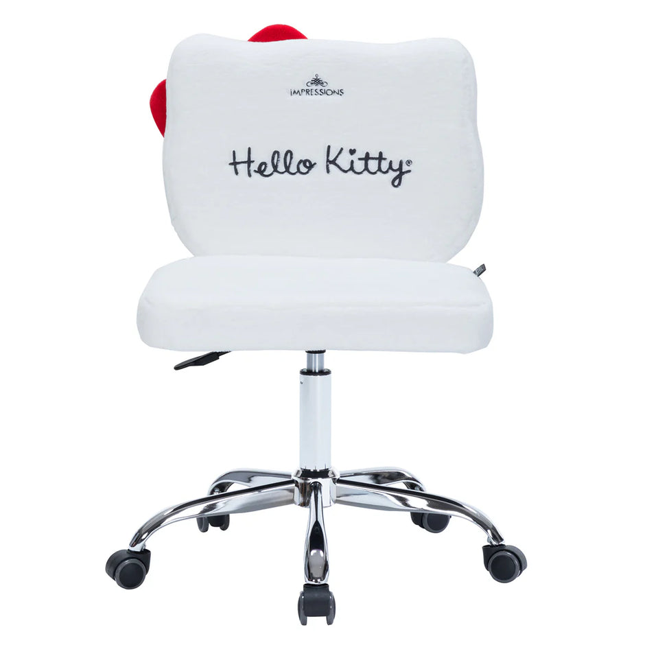 Silla de tocador giratoria blanca Hello Kitty Kawaii