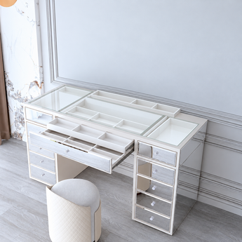 SlayStation Luxe Premium Mirrored Vanity Table