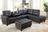 F09912B PU Sectional + Ottoman Set