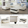 F09914B PU White Sectional + Ottoman