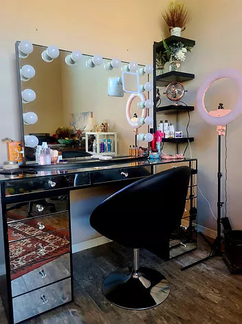 Paquete de mesa con espejo SlayStation Pro 2.0 + espejo de tocador + 5 cajones