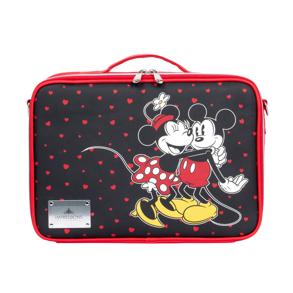 Estuche de maquillaje de Minnie y Mickey con divisores ajustables