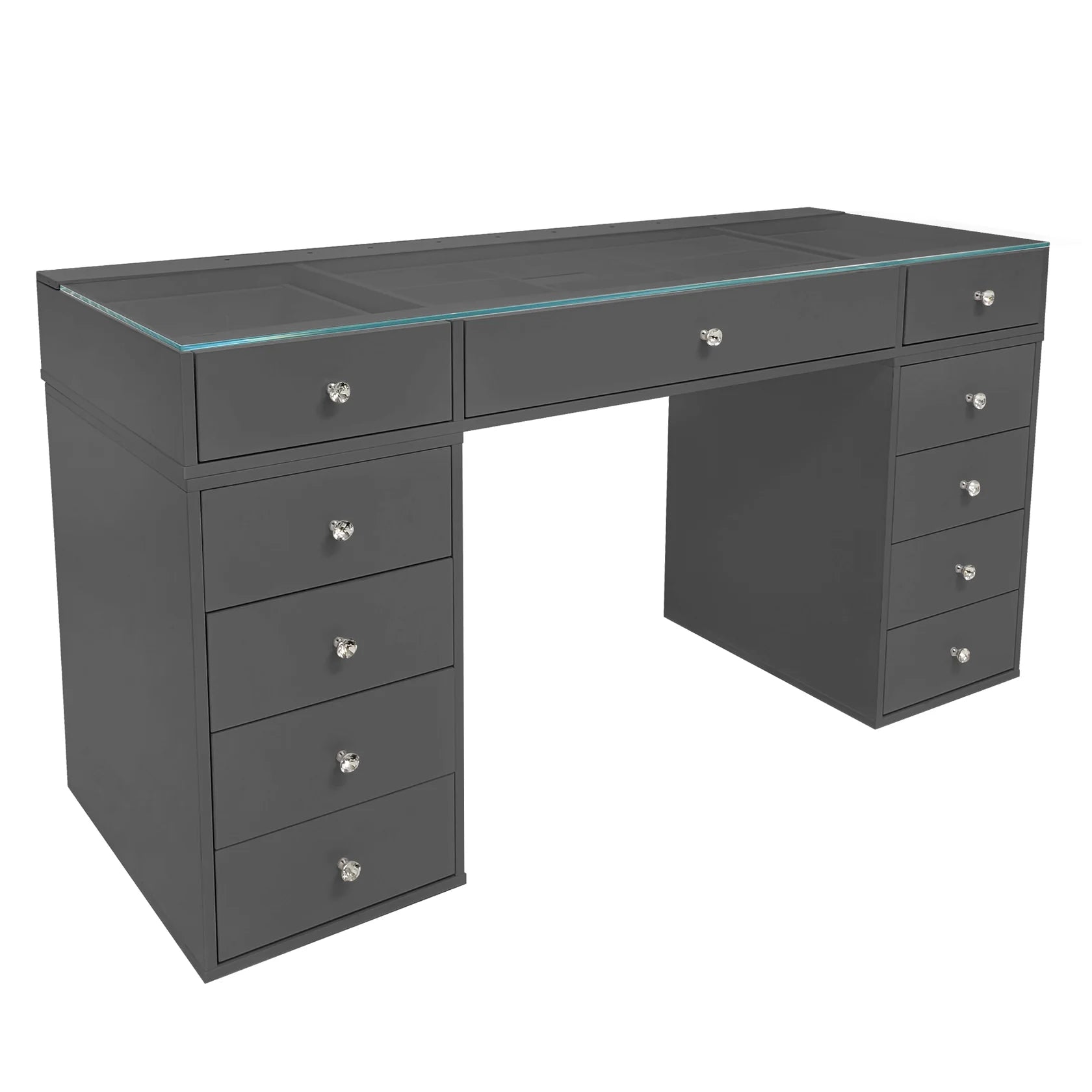 Tocador SlayStation Naomi con tablero de vidrio y 4 cajones