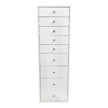 SlayStation White 9 Drawer Makeup Vanity Storage Unit