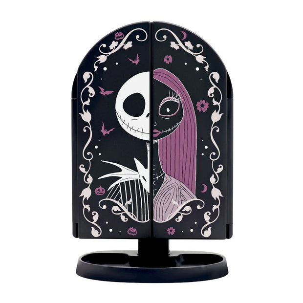 Espejo de maquillaje LED triple con diseño de Jack Skellington y Sally Arch
