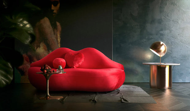 Loveseat de terciopelo Lips de 81"