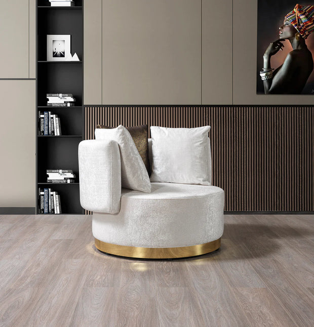 Silla de terciopelo marfil Michelle