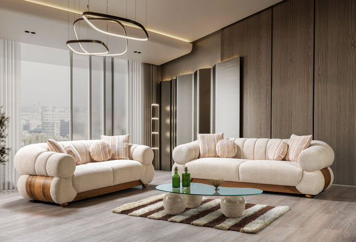 Sofá Destina Ivory Boucle de 96