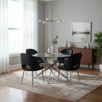Silver Round Dining Set