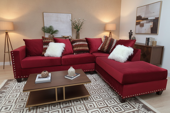 2019 Burgundy Sectional Nailheads