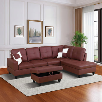F094B PU Sectional + Ottoman Set