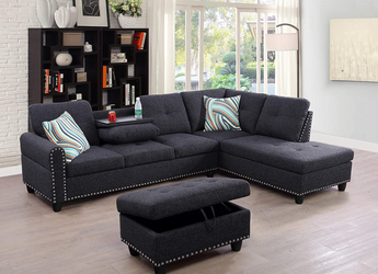 F09911B Sectional + Ottoman