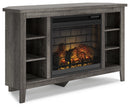 Mueble de TV con chimenea Ashley W275W6, color gris Camiburg