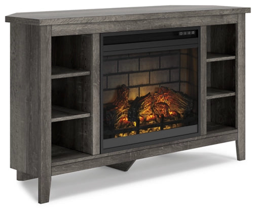 Mueble de TV con chimenea Ashley W275W6, color gris Camiburg