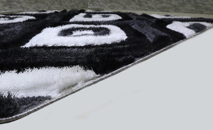 Alfombra Colibri Shaggy 3D gris-negro 151