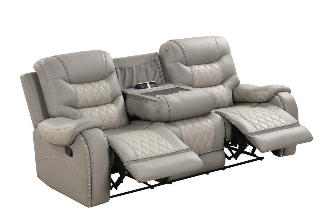 Ashley1004 Juego reclinable gris claro extragrande
