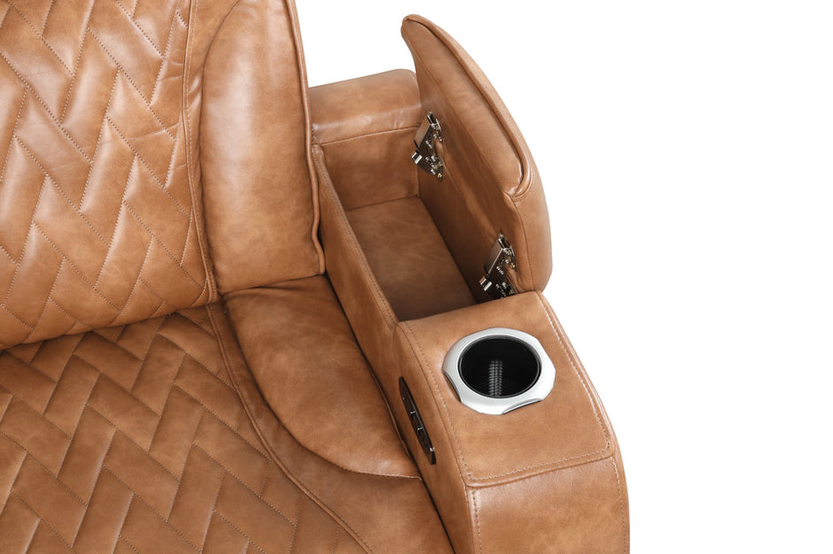 Seccional reclinable eléctrico Barcelona Brown