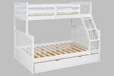 Litera individual/completa BB21 con cama nido individual, color blanco