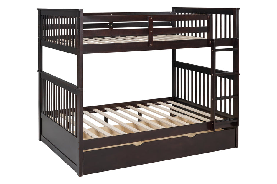Litera BB30 Full/Full con cama nido individual color espresso