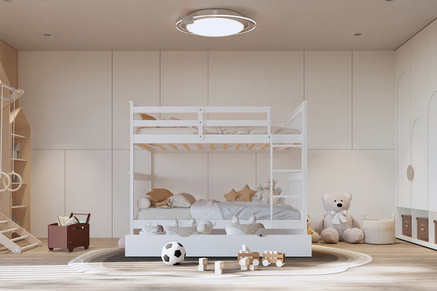 Litera BB31 Full/Full con cama nido individual blanca