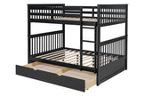 Litera BB32 Full/Full con cama nido individual, color negro