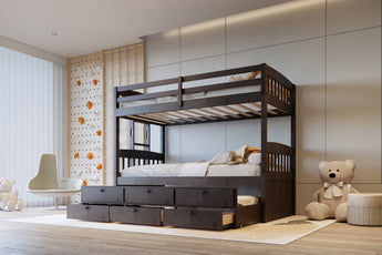 BB40 TWIN/TWIN w/Trundle + 3 Drawers Bunk Bed