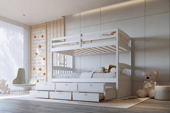 BB41 TWIN/TWIN w/Trundle + 3 Drawers Bunk Bed
