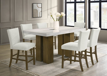 Capri20 Genuine Marble Counter Height Table Set