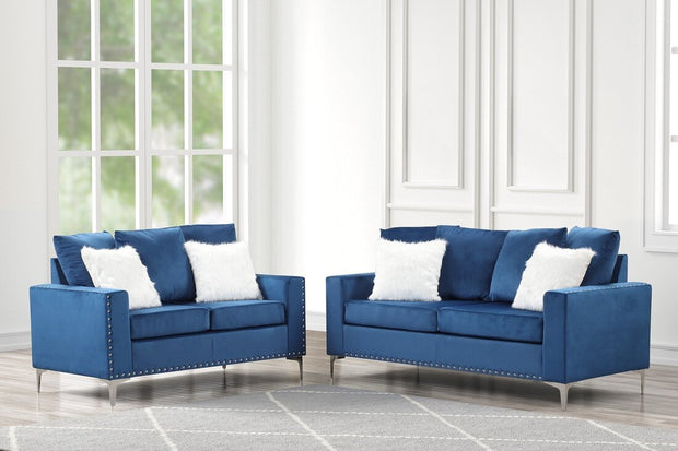 Sofá Cinderella2 Azul + Loveseat