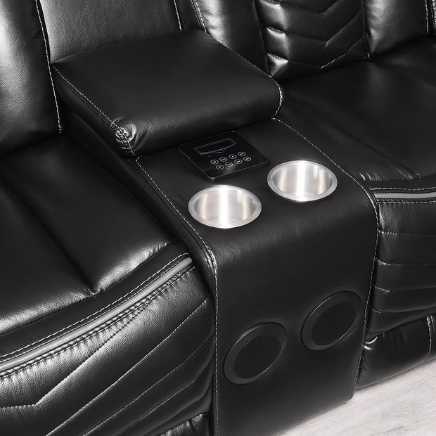 Sillón reclinable seccional Lucky Charm negro S2021
