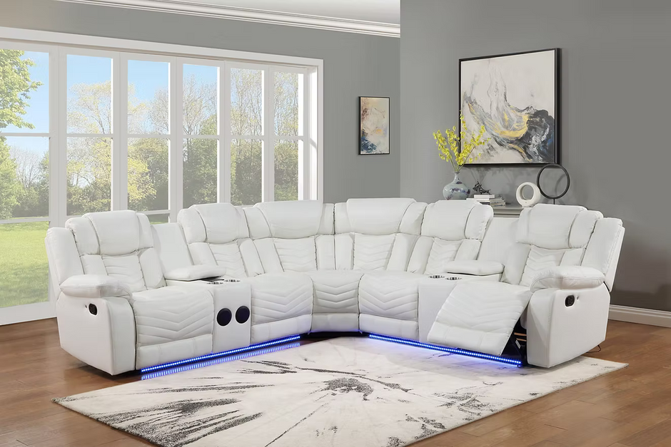 Sillón reclinable seccional blanco Lucky Charm S2021