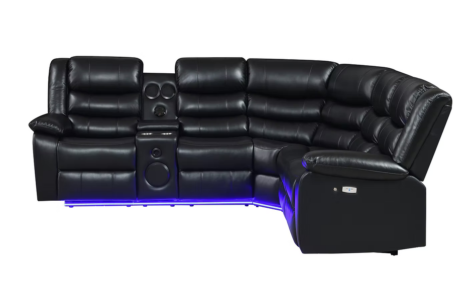 Sillón reclinable seccional Sonic Black S8787
