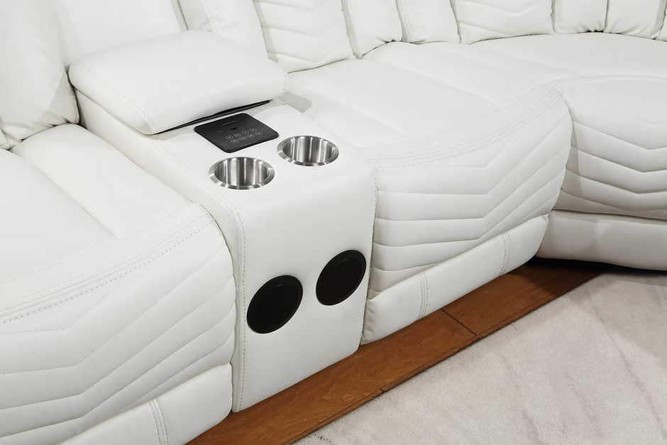 Sillón reclinable seccional blanco Lucky Charm S2021