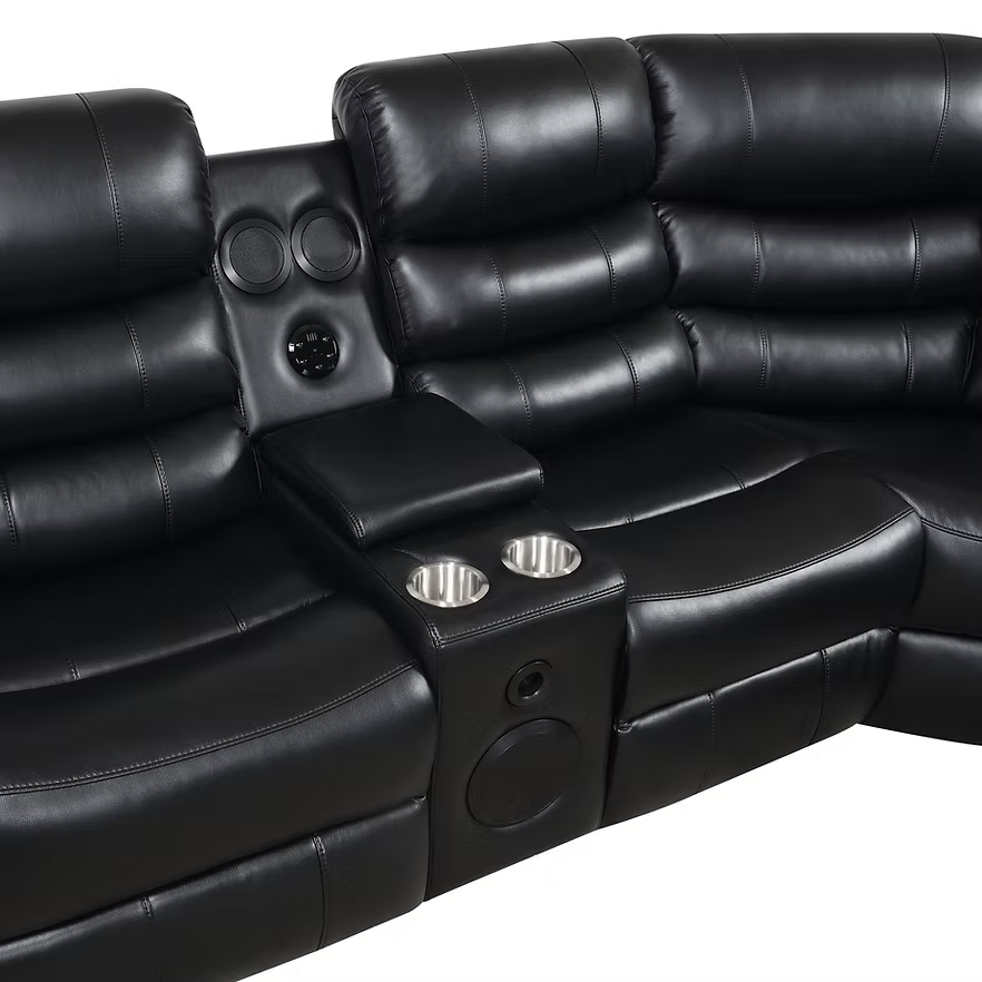 Sillón reclinable seccional Sonic Black S8787